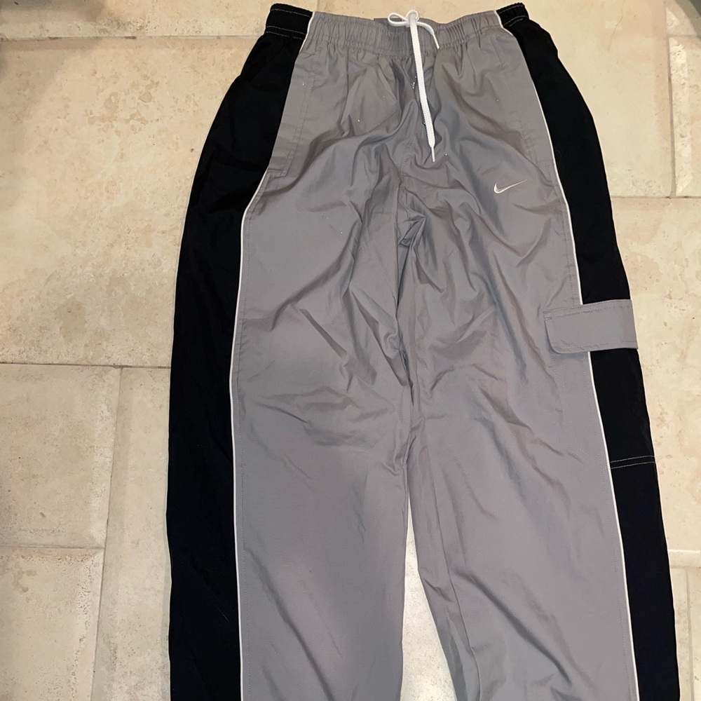Nike Youth Lg 14-16 Athletic Warm Up Cotton Lining Pants Ankle Zip 3 Pocket